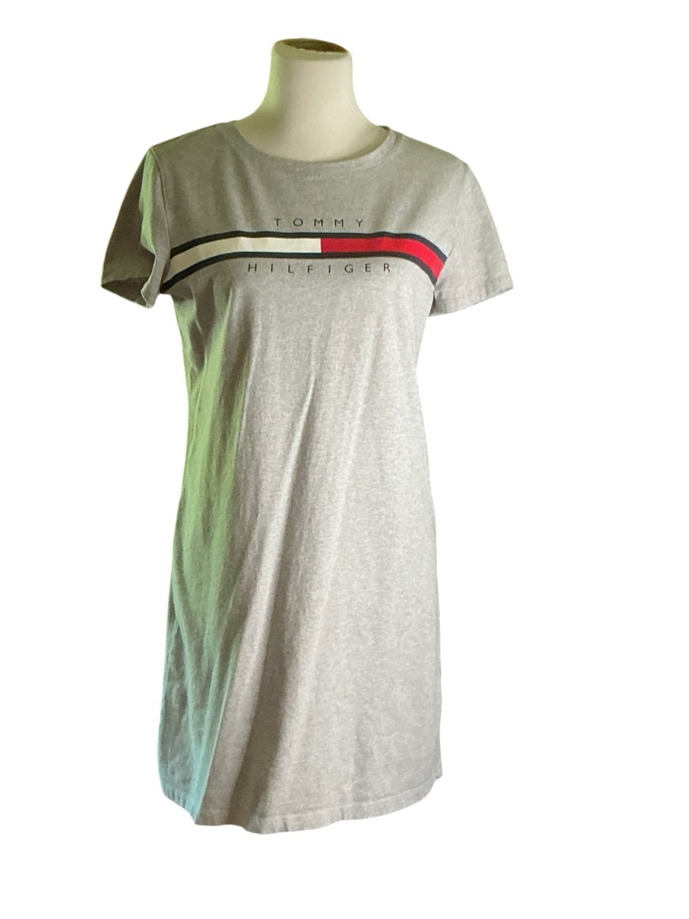 Tommy Hilfiger Gray Tee with Navy Logo